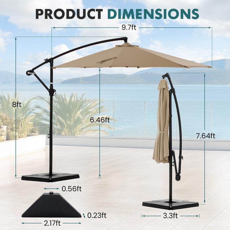 Valora Shade™ 10ft Offset Outdoor Patio Umbrella