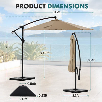 Valora Shade™ 10ft Offset Outdoor Patio Umbrella