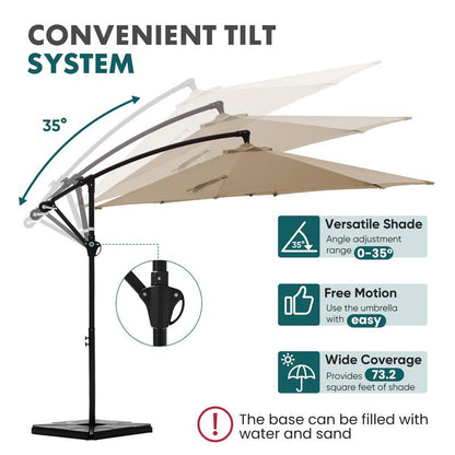 Valora Shade™ 10ft Offset Outdoor Patio Umbrella